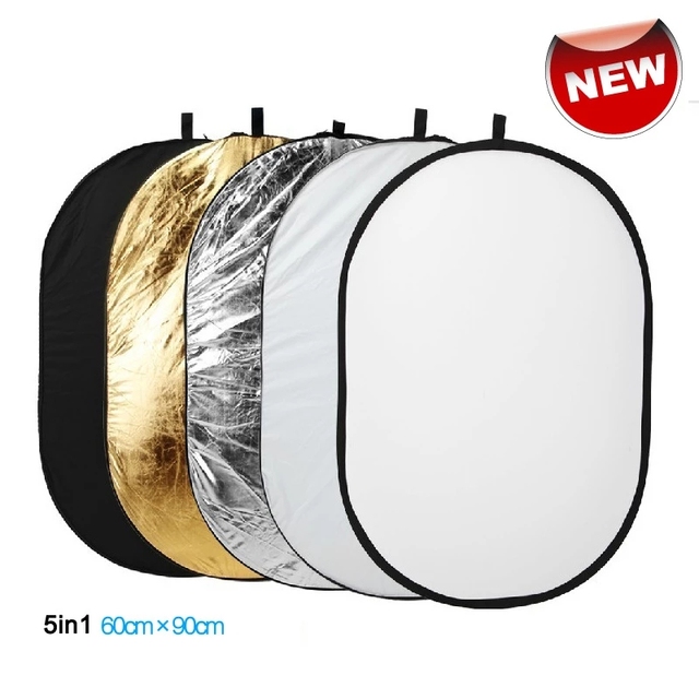 60x90cm 24''x35'' 5 in 1 Multi Disc Photography Studio Photo Oval Collapsible Light Reflector Handhold Portable Photo Disc