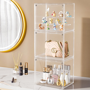 Thiết kế customizationfoldable <span class=keywords><strong>Acrylic</strong></span> Hộp mù lưu trữ hiển thị đứng trong suốt chống bụi cho LEGO Máy tính để bàn lưu trữ tủ cho - Product Image 2