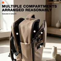 Mochila de Viaje para Oficina y Portátil, Personalizada de Fábrica, Impermeable, de PU, Gran Capacidad, con Cierre y Correa de Hombro Arqueada para Mayor Comodidad