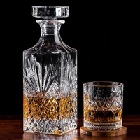 Decantador de Lujo para Whisky, Botellas de 700 ml y 750 ml, Botella Plana para Champán, Vodka, Cerveza, Whisky, Vaso Mezclador y Decantador