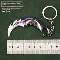 Valorante 9CM porte-clés en métal ornements d'arme pendentifs de sac d'école cadeaux pour garçons jouets en gros et cadeaux promotionnels