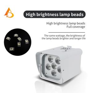 AICPOSE Projecteur LED PAR en aluminium à succès, RGBWA+UV 6-en-1, mélange de couleurs, 6x18W, sur batterie, DMX, pour scène - Product Image 4