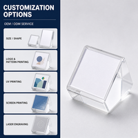 Support de Présentation Carré Mini Transparent Personnalisé en Acrylique pour Table, Écologique, pour Étiquettes de Prix et Panneaux Nominaux – Vente en Gros Usine