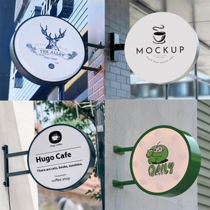 Doppelseitige <span class=keywords><strong>LED</strong></span>-Licht platte Wandbehang Acryl Leuchtendes Seitens child Quadratisches Muster Blister Seite Hängende Werbung Leuchtkästen - Product Image 5