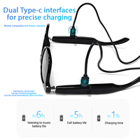 Lunettes de traduction intelligentes F16 : Traduction IA en temps réel, chargement magnétique, appels mains libres sans fil, vocal, IPX-6