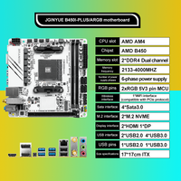 Carte mère de jeu JGINYUE B450I-PLUS ARGB Mini ITX, prise en charge du double canal pour les processeurs AM4 séries 1000/2000/3000/4000/5000