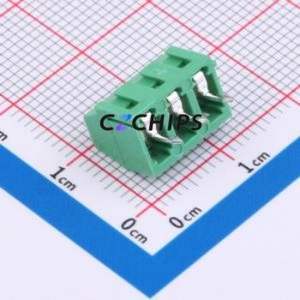 MX128L-3.81-03P-GN01-Cu-Y-A Screw Terminal Block Through hole Component (THT),P=3.81mm Connector 1x3P 3.81mm Green Through Hole - Product Image 2