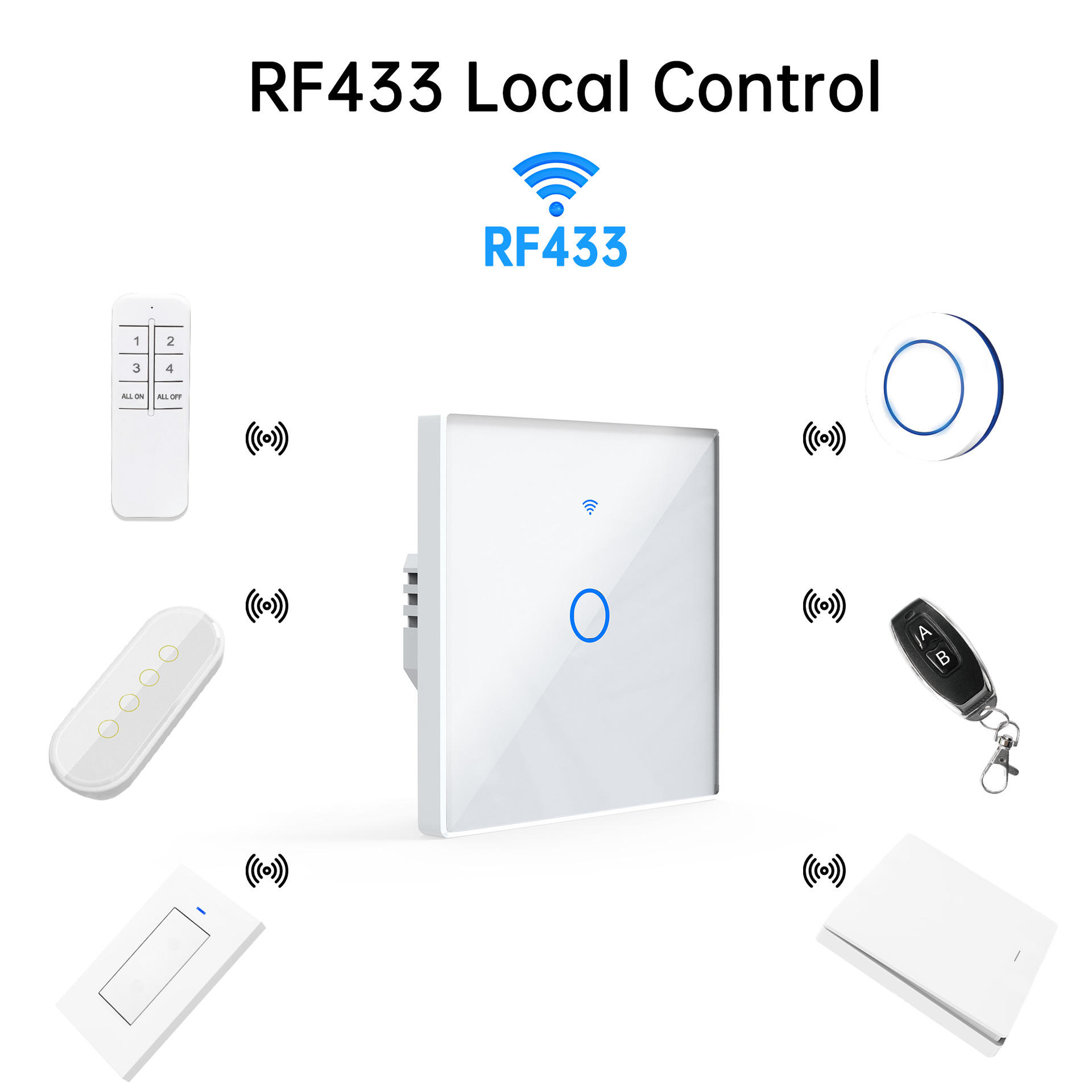 Tuya WiFi Smart Switch Home Smart Wireless Control Panel Alexa Voice Glass Touch Wall Switch