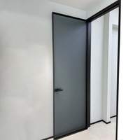 Porte cachée populaire avec charnières invisibles, qualité luxe, résistante à la corrosion, étanche, portes intérieures en aluminium et verre