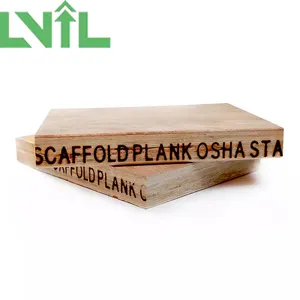 Andamio de madera contrachapada estándar, tabla de madera de pino de 38x225mm, tamaño del diseño del cliente LVL