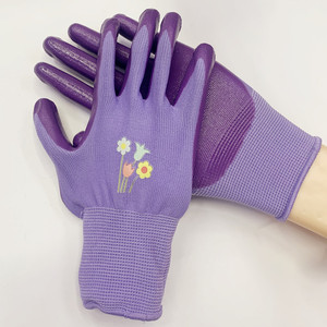 Nouveau Design EPI Jardin Fleur Travail <span class=keywords><strong>Gant</strong></span> De Sécurité De Protection Mains Dame Porter Nitrile Enduit Doux Durable Devoirs Agriculture Gants - Product Image 6