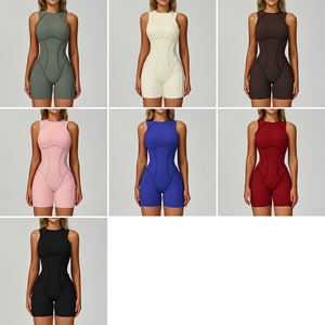 Elegante tuta sportiva senza maniche per Yoga spazzolata e traspirante con stile 3D tuta da palestra per Fitness - Product Image 3