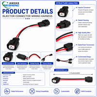 Cableado Personalizado para Conector de Inyector, Arnés de Cableado Automotriz