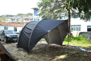 Tienda de campaña de playa con toldo de protección solar y lluvia para acampada y tierra, toldo de lona de concha negra, refugio para el sol y la lluvia, para acampada y por tierra, de color negro - Product Image 4