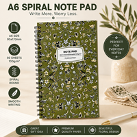 Carnet à spirales floral inspiré de Rawdah, motif Jardin de Médine, inspiré par la beauté de Rawdah