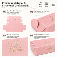 Boîte d'expédition de luxe pour cosmétiques, en carton ondulé robuste avec logo en feuille d'or, fournisseurs en gros