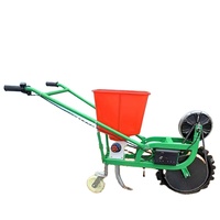 Semoir manuel à pousser pour maïs avec fertiliseur, petite machine de plantation de graines de maïs, soja et blé, planteuse manuelle autoportée