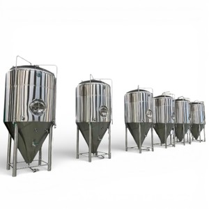 Cuve de fermentation conique industrielle Ace 2000L pour la bière, en acier inoxydable avec enveloppe. - Product Image 1