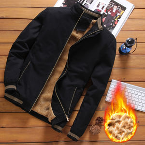 RUIQUWIN Wholesale <b>Men's</b> Winter <b>Jacket</b> Thickened Warm Stand Collar Windproof Solid Color Zipper Casual Plus Size <b>Jackets</b> - Product Image 4