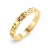 Edelstahl 18K Roségold Plattiert Paarringe Laborgezüchteter Zirkon Ewige Liebe Graviert Hochzeitstag Hypoallergen