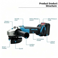 Kit d'outils électriques sans balais 21V 2-en-1 : Perceuse et Meuleuse d'angle au lithium, 2 batteries, qualité industrielle pour la construction et la vente en gros de matériel.