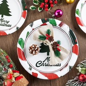 Assiettes en papier jetables <span class=keywords><strong>de</strong></span> 7, 9 et 10 pouces, personnalisables en usine, robustes, pour les fêtes, les dîners <span class=keywords><strong>de</strong></span> Noël, la <span class=keywords><strong>vaisselle</strong></span> - Product Image 3