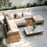 Canapé d'extérieur en teck de qualité supérieure, résistant aux UV et imperméable, mobilier de jardin en toile pour villas et hôtels