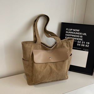 Bolso de pana para mujer, novedad de invierno 2024, bolso de mano de gran capacidad, bolso de hombro para estudiante - Product Image 1