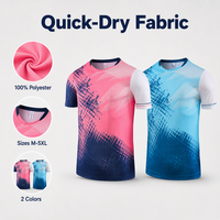 T-shirt de badminton, volleyball et tennis de table personnalisé, directement de l'usine, faible MOQ, séchage rapide, sublimation, vente en gros, fournisseur OEM