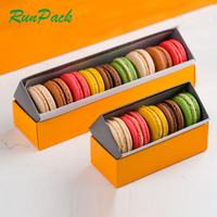 Emballage de nourriture pour pâtisserie, boîte à gâteaux transparente, macarons, biscuits en carton avec logo personnalisé, 100 pièces