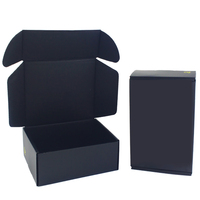 Petites boîtes d'emballage en carton ondulé recyclable noir personnalisées pour chaussures et vêtements, boîtes d'expédition personnalisées