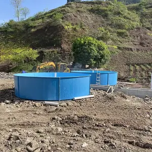 Fiberglass fish pond, seedling hatching pond, FRP large aquaculture tank, circular and square fiberglass assembled water tank