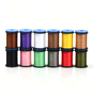 Hilo de atado de moscas de dos capas 75D <span class=keywords><strong>8</strong></span>/0, 100M, poliéster, 12 colores, material de alta resistencia para ninfa, mosca seca, mirilla, anzuelos 12 a 22, trucha, lubina - Product Image 1
