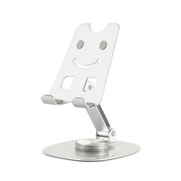Nouveau support de téléphone portable en alliage d'aluminium à 360 degrés, pliable, réglable en hauteur, support de tablette paresseux pour bureau, fixation tableau de bord