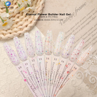 Gel dur à faible chaleur pour fleurs séchées, sans HEMA ni TPO, Gel Milky Flower Builder, Gel d'extension pour ongles Flora Glitter pour salon professionnel