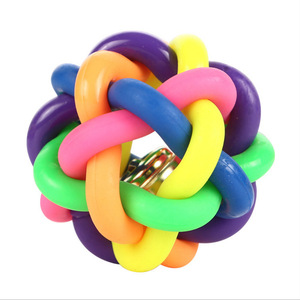 Suministros para mascotas Pelota de juguete Bola de campana colorida Juguete para perros Bola de arco iris Gato - Product Image 4