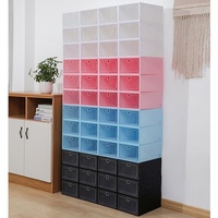 Boîte de rangement carrée en PP épaissie simple chaussures de ménage boîte de rangement de grande capacité boîte à chaussures empilable transparente