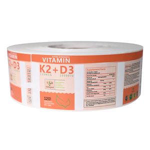 Etiquetas con logotipo de botella de producto de suplemento impresas personalizadas, pegatinas adhesivas de vinilo impermeables para etiquetas de embalaje de vitaminas nutricionales - Product Image 6