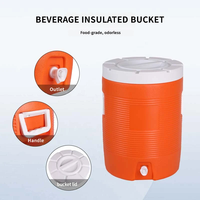 Seau Isotherme Portable de 43L Grande Capacité pour Extérieur, Maintien au Froid 48 Heures, avec Poignée et Robinet, pour Vin, Aliments, Camping - Vente en Gros