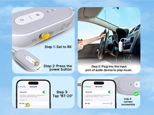 2 Trong 1 Không Dây Tự Động Mới Xe MP3 Máy Nghe Nhạc Không Có Sự Chậm Trễ Pin Dài Kép USB Màu Xanh Răng <span class=keywords><strong>Receiver</strong></span> <span class=keywords><strong>Transmitter</strong></span> Cho Xe - Product Image 6