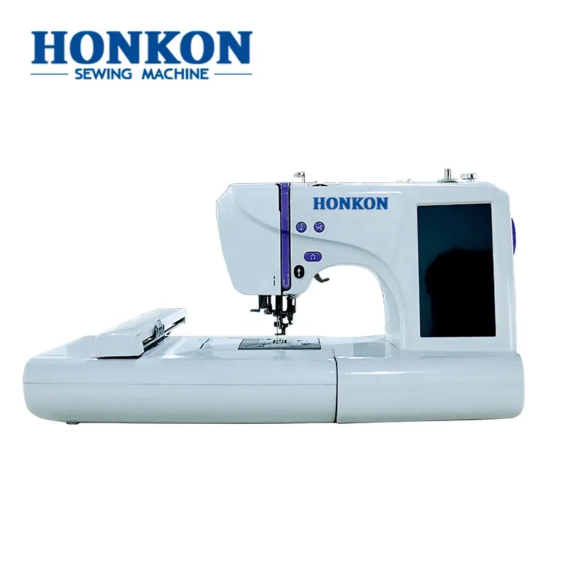 HONKON sıcak satış HK-890 ev bilgisayarlı otomatik dokunmatik ekran çok fonksiyonlu tek iğne nakış makinesi
