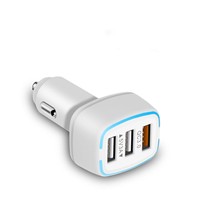 Chargeur de voiture amélioré 20W 2A + C trois ports chargeur de téléphone de voiture charge rapide accessoires de voiture pour téléphone