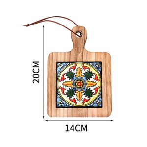 Trípode de Madera Tallada con Diseño Floral Retro, Base Decorativa y Regalo de Recuerdo para Kit de Mosaico DIY - Product Image 2