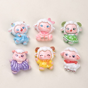 Ciondoli in Resina a Forma di Pecora Cartone Animato Kawaii per Decorazioni <span class=keywords><strong>Fai</strong></span>-<span class=keywords><strong>da</strong></span>-<span class=keywords><strong>te</strong></span> per Custodie di Telefoni e Scarpe - Product Image 1
