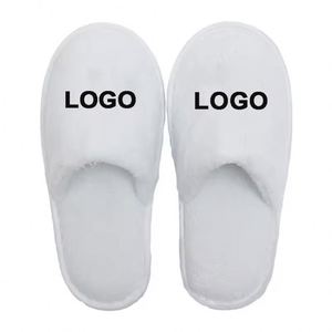 Pantoufles jetables en coton éponge blanches, lavables, personnalisables avec logo, pour hôtels, spas et invités – Vente en gros, luxe à prix abordable - Product Image 1