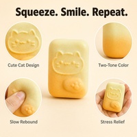 Bloc de mousse à rebond lent en forme de chat, jouet anti-stress souple pour le bureau, compagnon de bureau pour les journées chargées, jouet sensoriel relaxant
