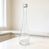 Bouteille d'huile d'olive en verre conique transparent à col long, avec bouchon en aluminium, qualité alimentaire, vide, pour vinaigre, personnalisable avec logo – Vente en gros usine