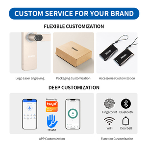 Oyo Dễ dàng cài đặt Khóa Thông Minh Chống Trộm xử lý mã pin phòng chốt cửa trước khóa với mã vân tay và chìa khóa - Product Image 6