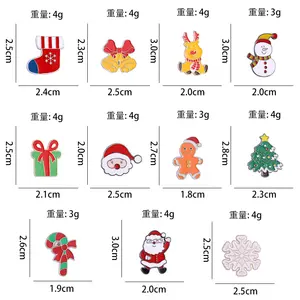제조 업체 도매 귀여운 에나멜 크리스마스 선물 배지 핀 크리스마스 장식품 브로치 옷깃 핀 의류