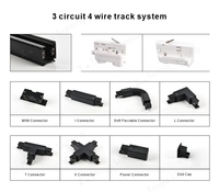 Conector adaptador de pista 1M 2M 3M Adaptador de riel de pista de 4 cables Accesorio de forma I/T/X